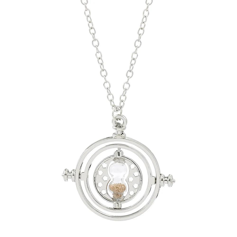 New Harried Time Necklace Timer Hourglass 360 Rotatable Potters Cosplay Props Astronomical Time Converter Magic School Fans Gift