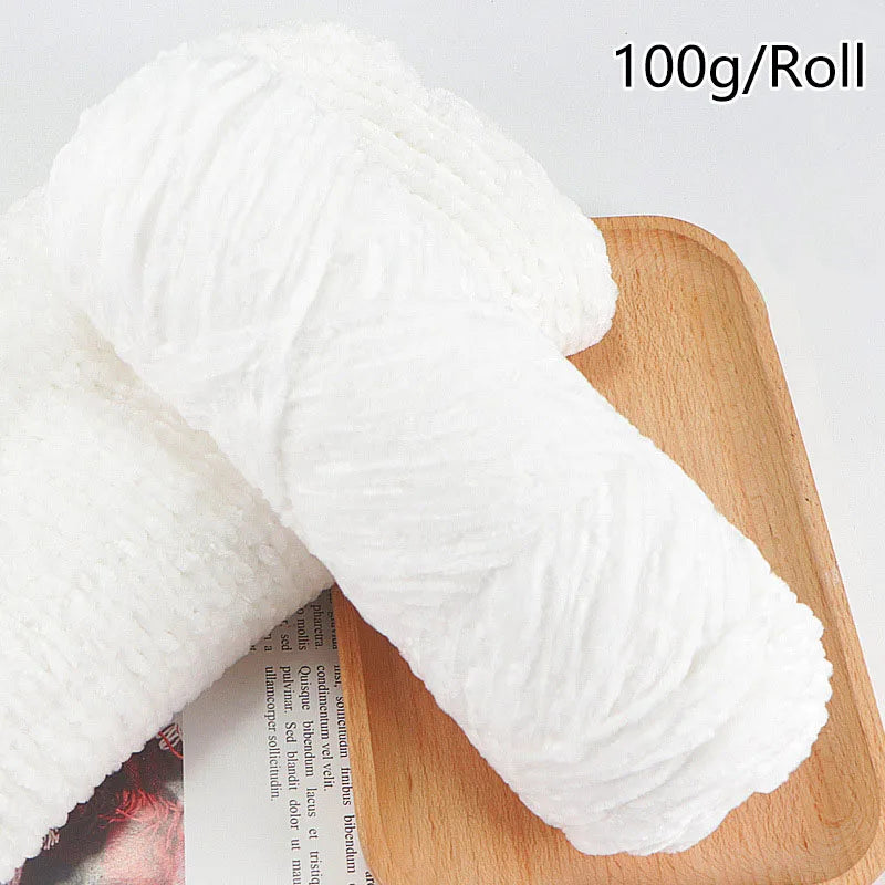 Chenille Gold Velvet Yarn Soft Warm Hand Knitted Crochet Thread for Scarves Hats and Sewing Accessories