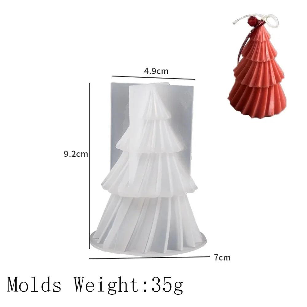 3D Christmas Tree Candle Silicone Mold DIY Handmade Aromatherapy Christmas New Craft Gift Holiday Decor Plaster Epoxy Resin Mold