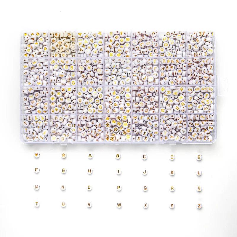 1400PCS Letter Beads 28 Styles Friendship Bracelets Assorted Alphabet Beads Preppy Beads Jewelry Making Kit with Beads Case