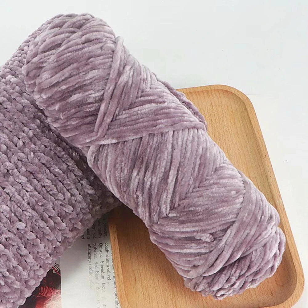 Chenille Soft Velvet Yarn 95g Blended Knitting Wool for Handmade Scarf Coat Baby Blanket and Hat