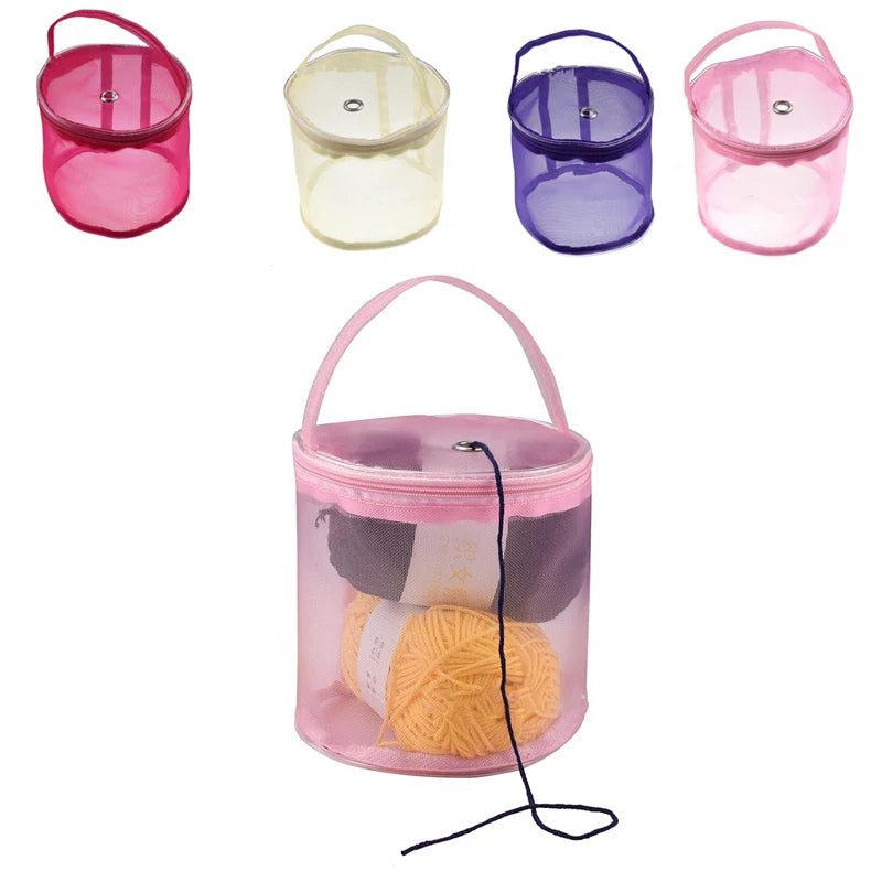 Knitting Yarn Round Crochet Bag Knitting Crochet Ball Holder Tote Organizer Bag