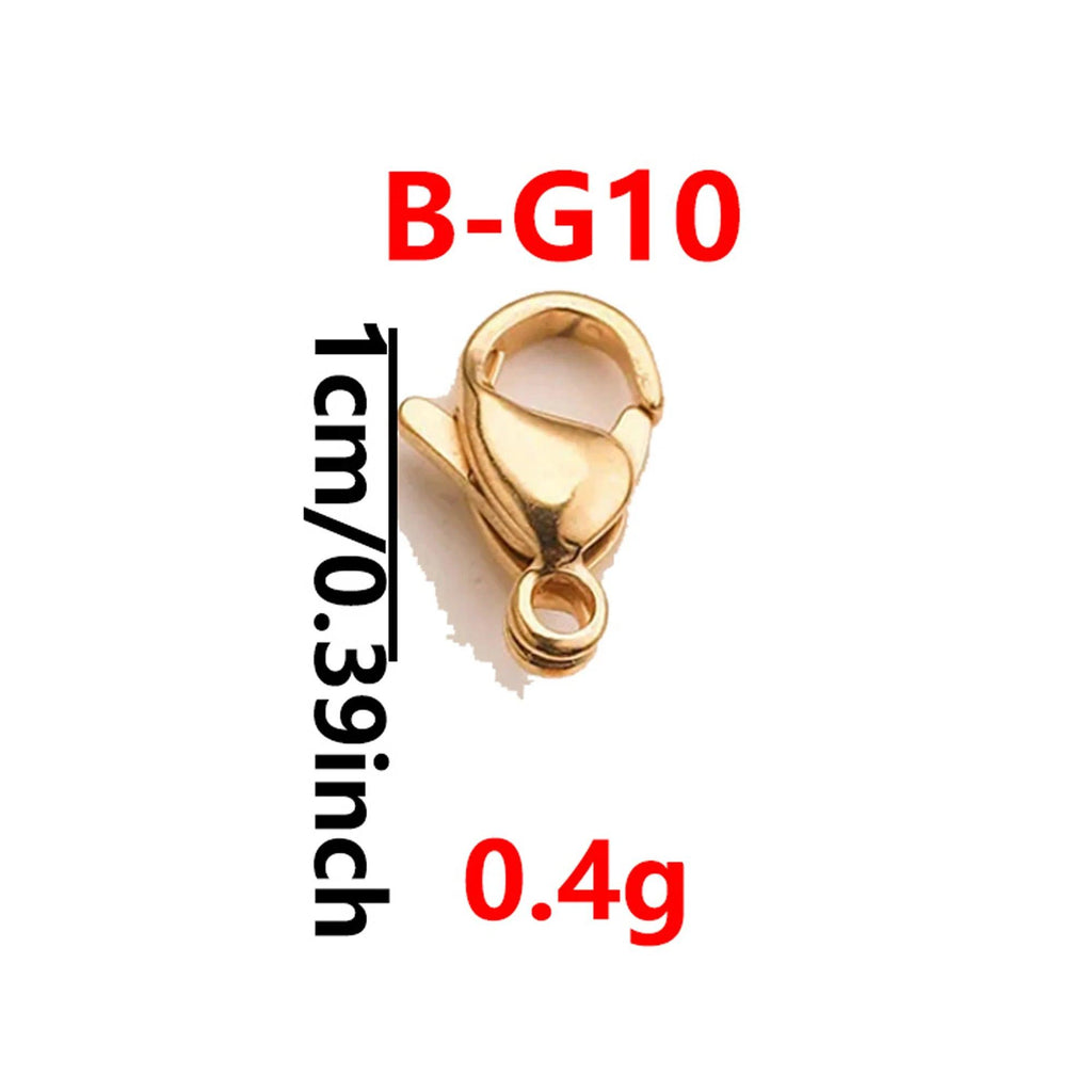 20Pcs Gold/Stainless Steel Lobster Clasps For Diy Necklace And Bracelet Jewelry End Links, Simple And Practical 0.9cm-1.5cm