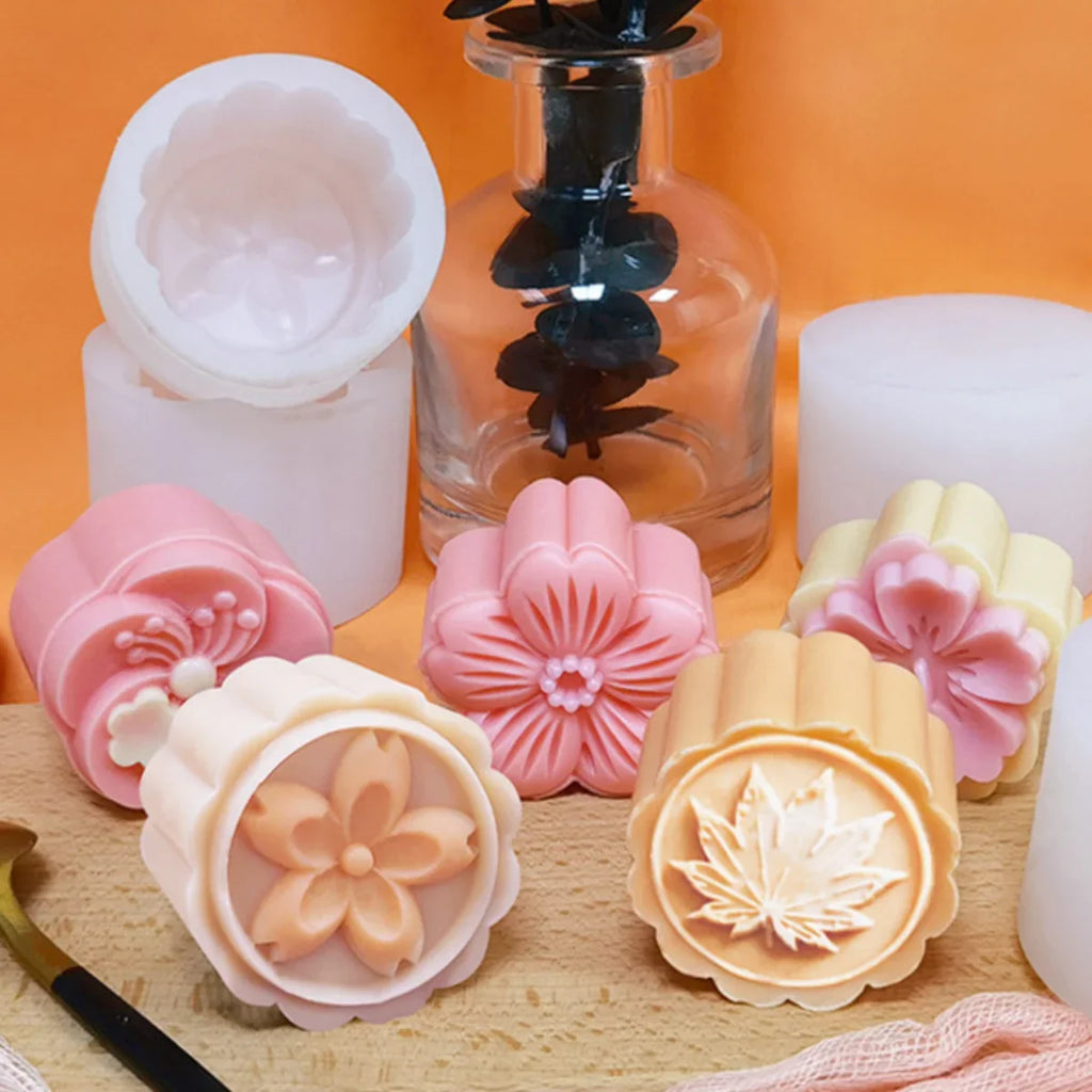 Multi Style Sakura Flower Soap Silicone Mold DIY Maple Leaf Candle Resin Mould Chocolate Ice Cube Mooncake Making Festival Gift