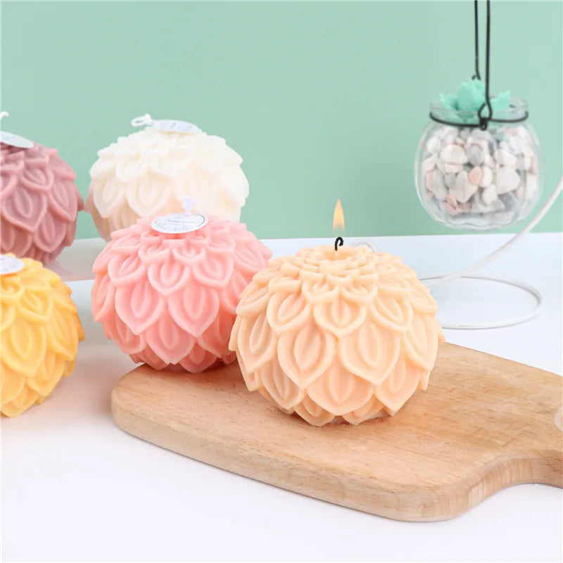 Flower ball Candle Silicone Mold DIY Lotus Petals Flowers Candle Making Tool Soap Resin Mold Valentine's Gifts Craft Home Decor