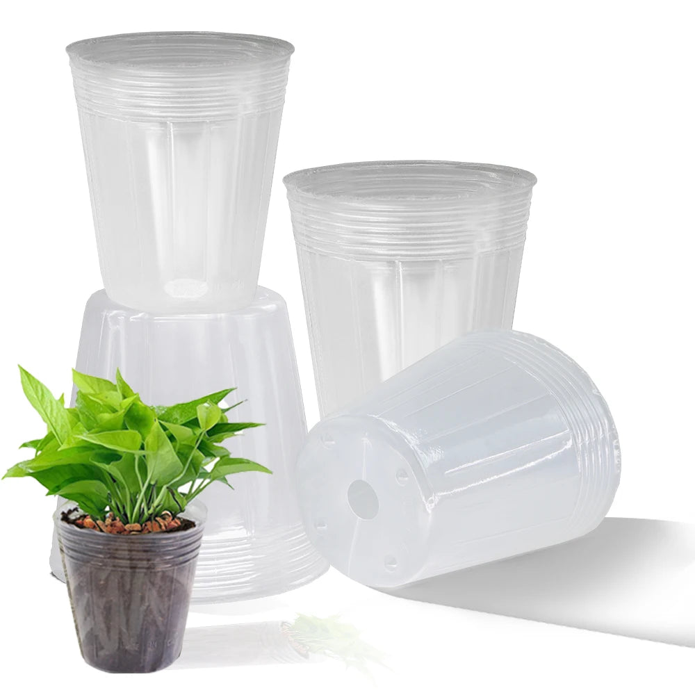 Reusable Orchid 10PCS  Transparency  Nursery Pot Plants Grow Nutrition Cups for Garden Flower Transplanting Propagation  Contain