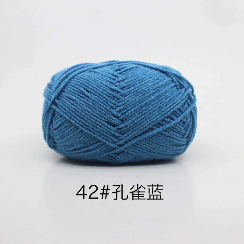 4ply Milk Cotton Knitting Yarn Set for Crochet Crafts and DIY Projects