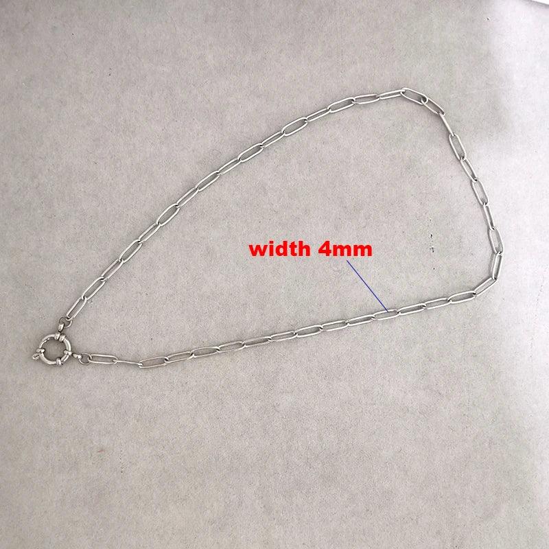 Anchor Clasp Necklace Women Men Choker Stainless Steel Geometric Link Cuba Chain Basic DIY Gold Silver Color Buckle Design