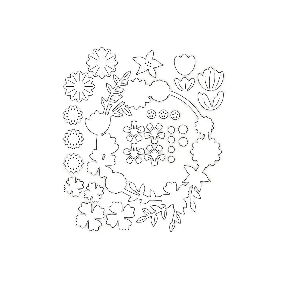 Beautiful Blooming Flower Hummingbirds Metal Cutting Dies for DIY Card Making Scrapbooking and Crafting Supplies