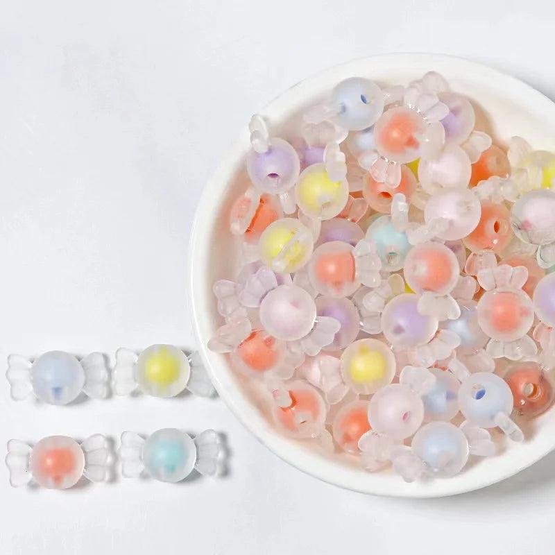 100pcs 12mm Sunflower Acrylic Beads Matte Transparent Mixed Color Spacer Beads Handmade Clipbook Bracelets Earrings Summer Jewel