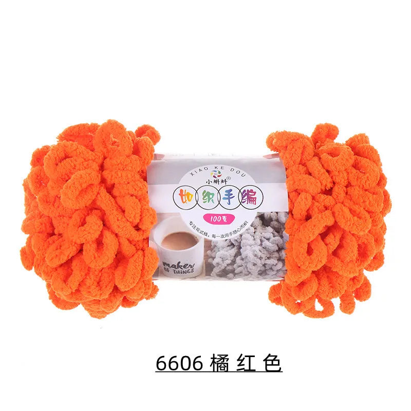 100g 100% Polyester Finger Loops Yarn for Hand-woven DIY Knitting and Crocheting Projects