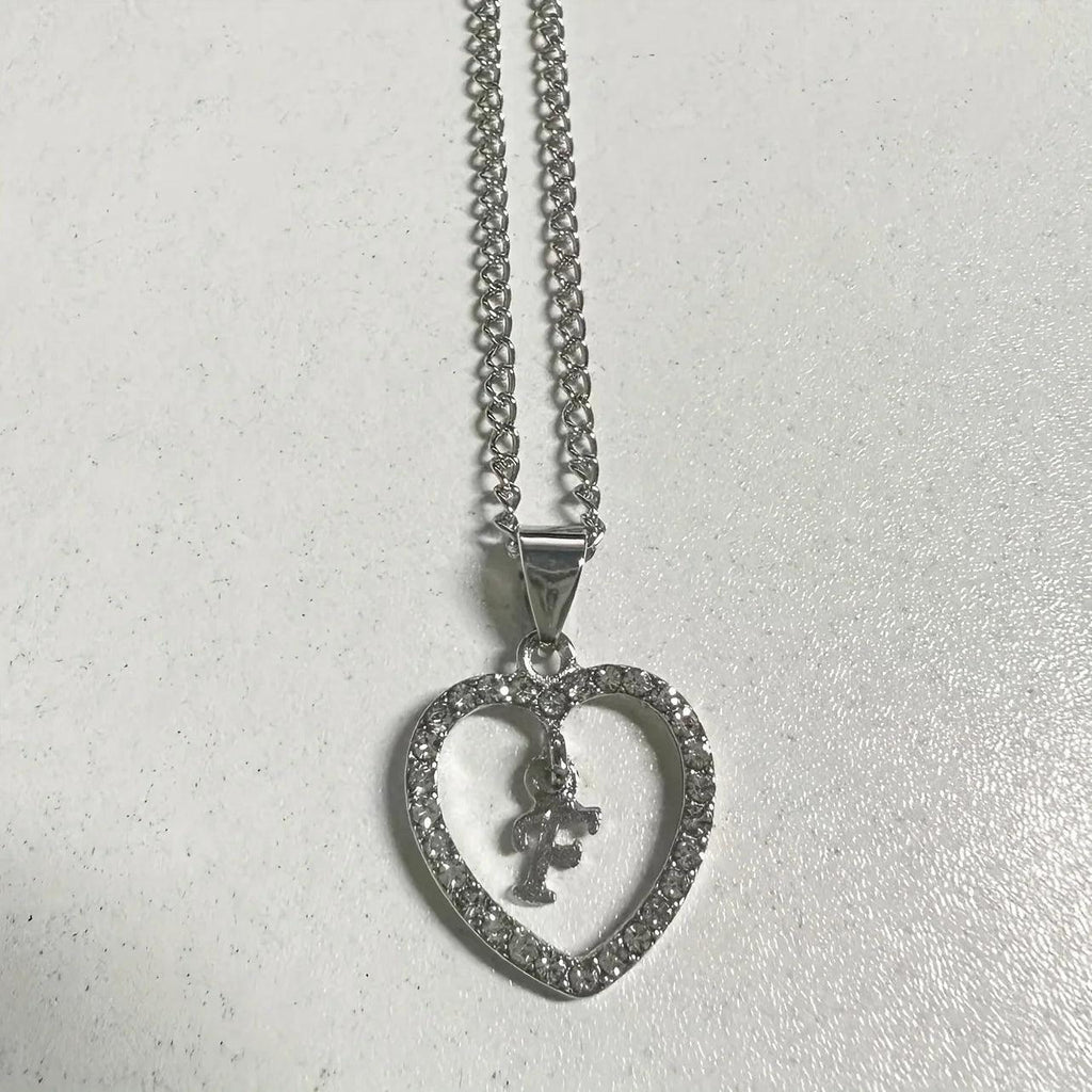 Bohemian Style Heart-shaped Letter Pendant Necklace, Wedding Party Gift For Men And Women,Delicate Gift for Men And Women