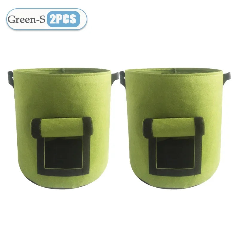 1-8PCS 5/10Gallon Felt Potato Planting Bag Large Diameter Vegetable Plant Seedling Bag Non-Woven Garden Potato Growing Bucket