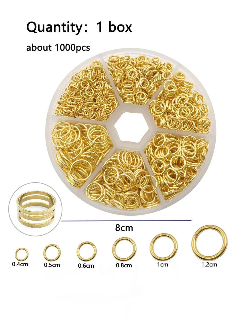 Mixed 6 Sizes Open Jump Rings, 4mm 5mm 6mm 8mm 10mm 12mm Jump Ring Jewelry Keychain For Jewelry Making Accessories