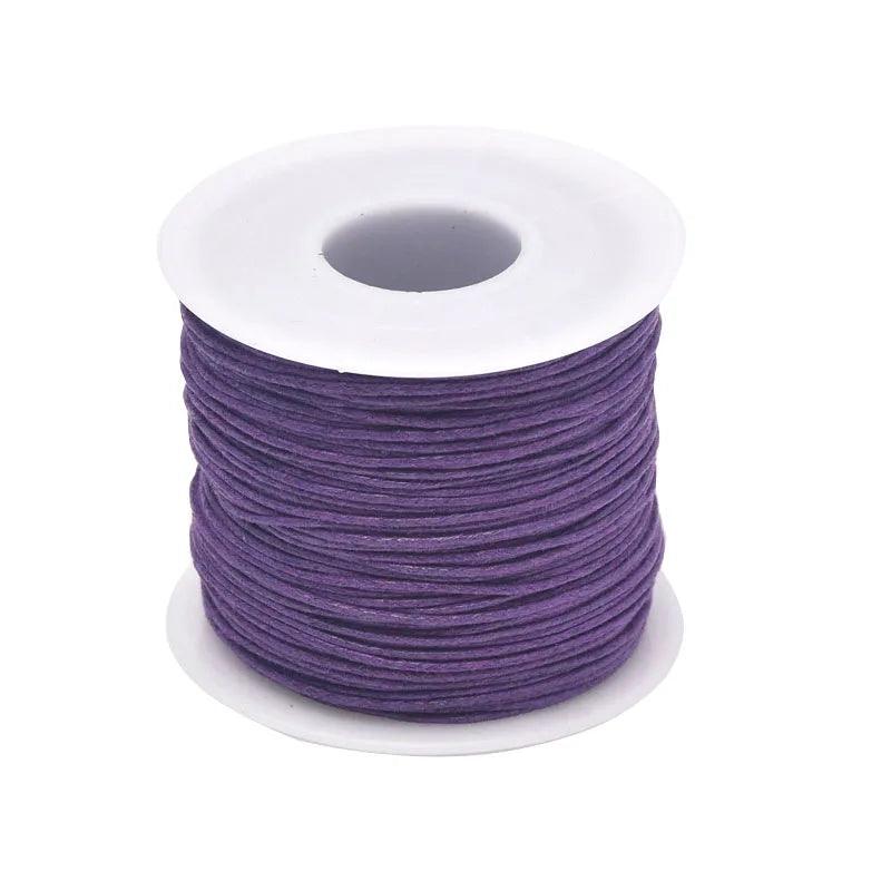 24-70m 1mm Waxed Cotton Cord For Beading Craft DIY Bracelet Necklace Braided String Thread Jewelry Findings Making HK042