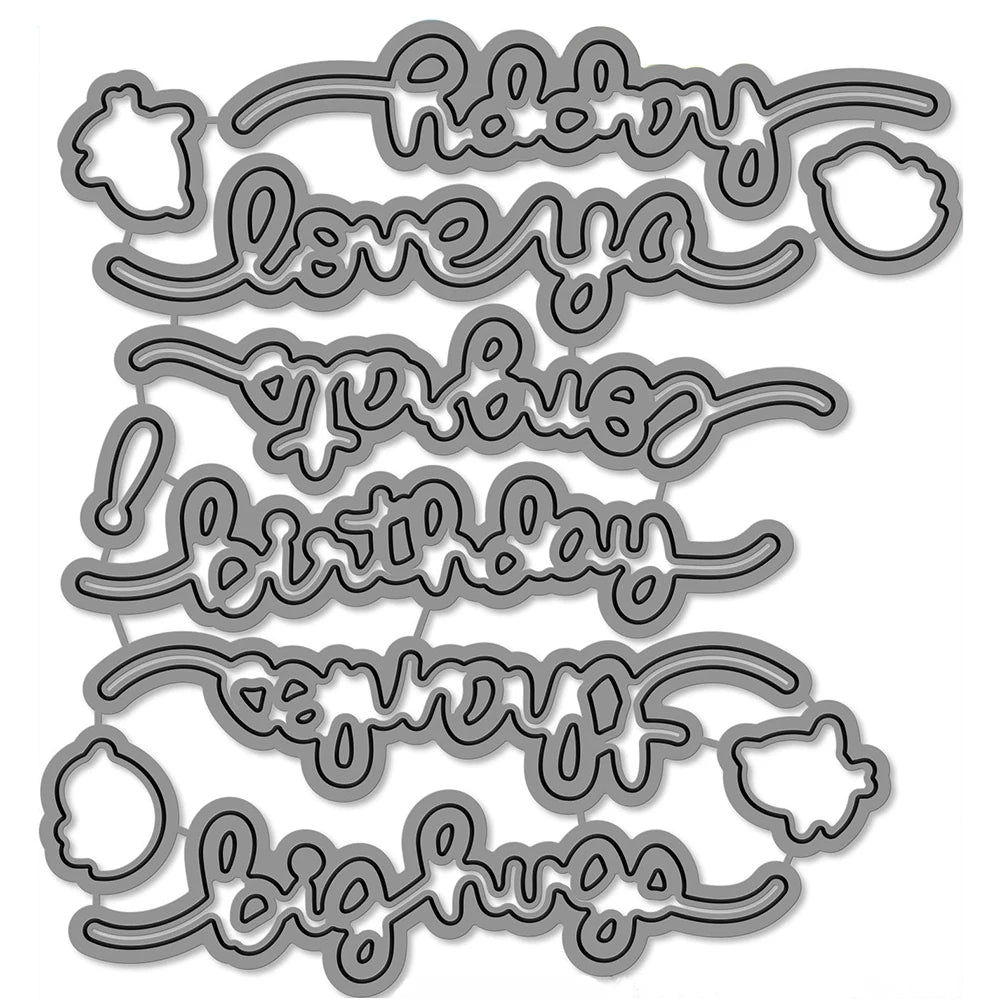 Foldable Box Cloud Rainbow Rectangle Hello Baby Elephant Moon Metal Cutting Dies for Scrapbooking Crafts DIY Card Making L01
