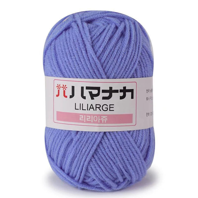 Soft Milk Cotton Knitting Yarn 25g Anti-Pilling High Quality 4ply Crochet Yarn for Scarf Sweater Hat and Doll Craft