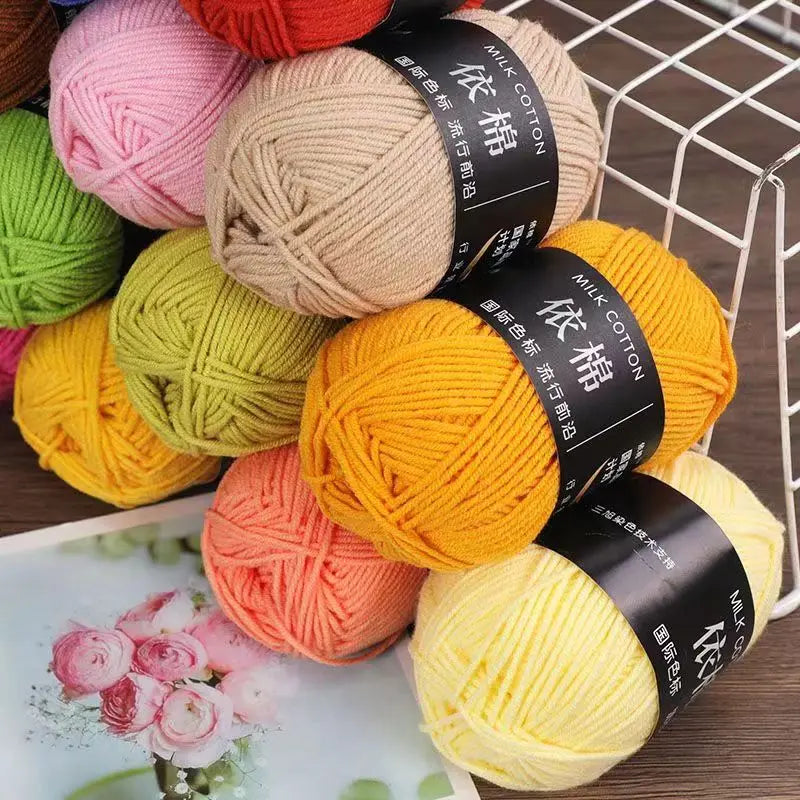 5pcs 250g Milk Cotton Knitting Wool Yarn Needlework Dyed Lanas For Crochet Craft Sweater Hat Dolls Sewing Knitting Tools