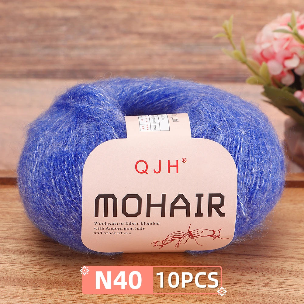 Soft Mohair Crochet Yarn Set 10 Pcs For DIY Knitting