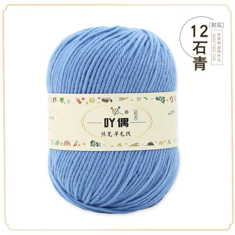 100 Percent Wool Yarn 50g Worsted Weight Soft Warm Crochet
