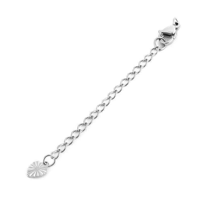 5pcs Stainless Steel Extension Extended Tail Chains With Lobster Clasps Connectors Findings For Bracelet Necklace Tail Chain