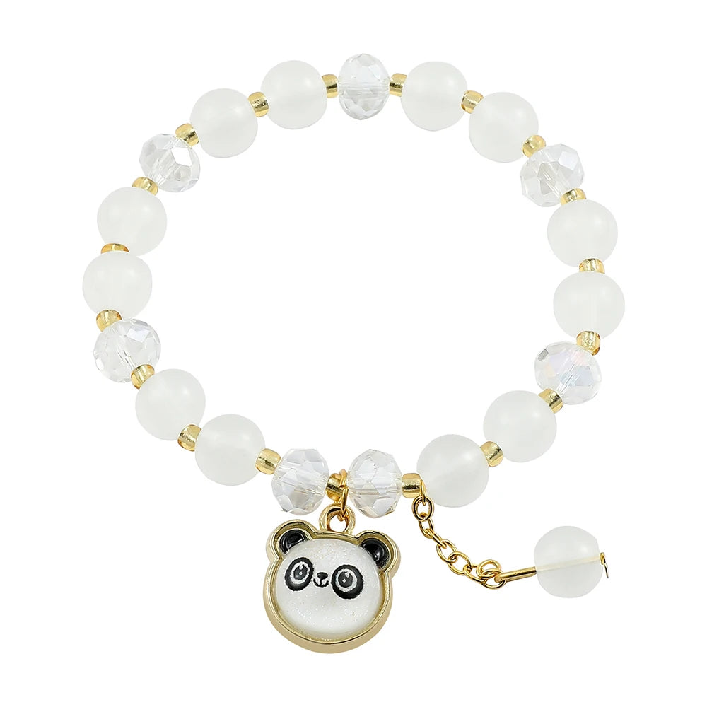 Cute Panda Couple Luxury Crystal Beads Bracelet Charm Bangle For Women Charm Fashion Girls Jewelry Gifts