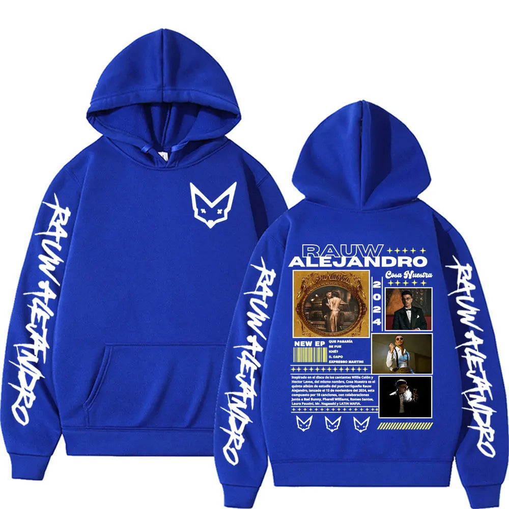 Singer Rauw Alejandro Cosa Nuestra Tour Merch Hoodies Men Women Casual Comfort Oversized Hoodie Hip Hop Style Fashion Sweatshirt