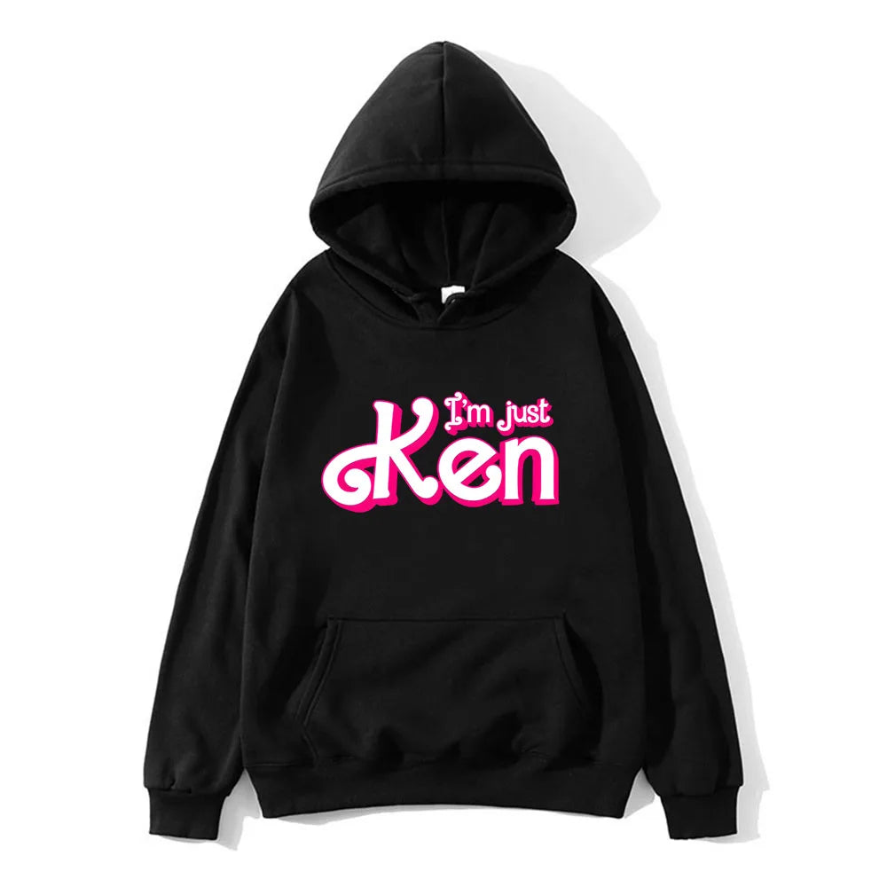I'm Just Ken RyanGosling Hoodies Long Sleeve Casual Spring Sweatshirts with Pocket Hip Hop Pink Graphic Printing Sudaderas Mens