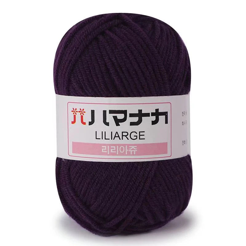 Soft Milk Cotton Knitting Yarn 25g Anti-Pilling High Quality 4ply Crochet Yarn for Scarf Sweater Hat and Doll Craft