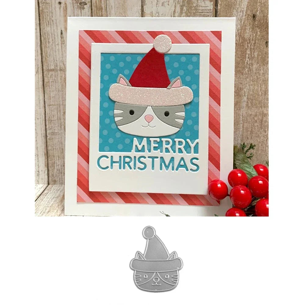 Cute Animals Christmas Cat Panda Metal Cutting Dies for DIY Scrapbooking Card Craft Making