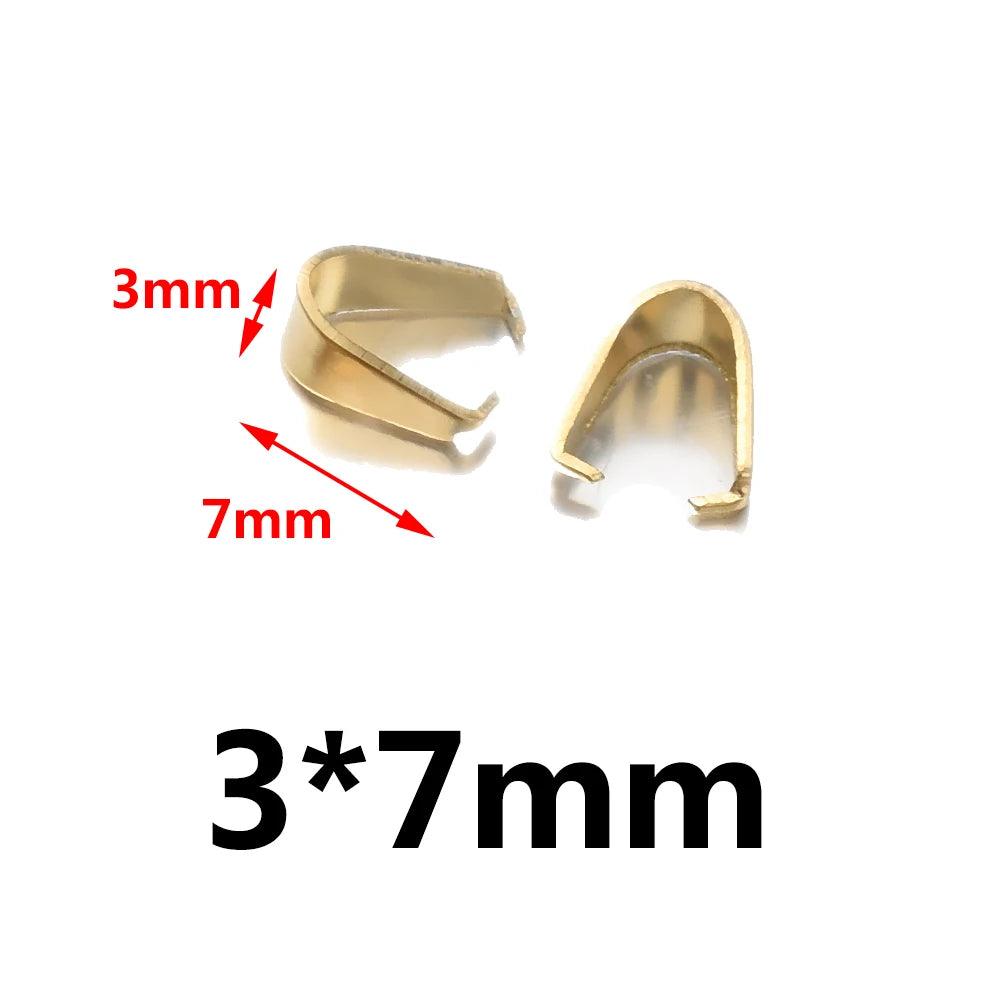 50pcs Stainless Steel Pinch Clip Clasp Bail Finish Necklace Pendant Claw Clasps Melon Seeds Buckle for DIY Craft Jewelry Making