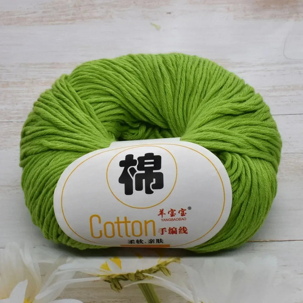 100 Percent Cotton Soft Combed Hand Knitting Crochet Yarn Natural Pure Color Thread 50g 125m