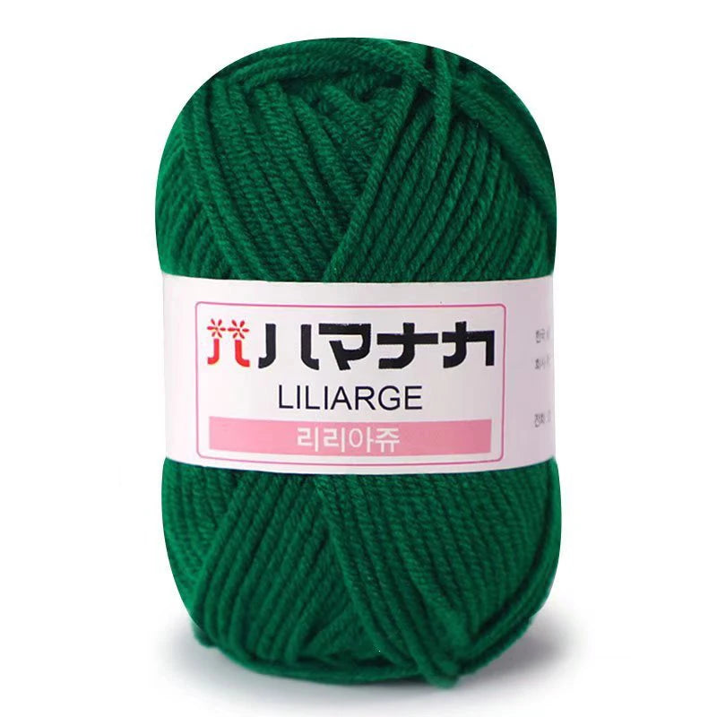 Soft Milk Cotton Knitting Yarn 25g Anti-Pilling High Quality 4ply Crochet Yarn for Scarf Sweater Hat and Doll Craft