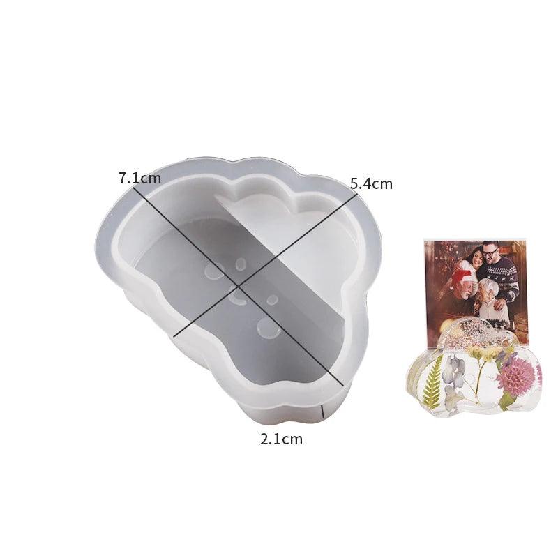 Business Card Holder Silicone Mold For DIY Crafting Half Circle Flower Cloud Rainbow Hexagon Shaped Molds Office Desktop Decor
