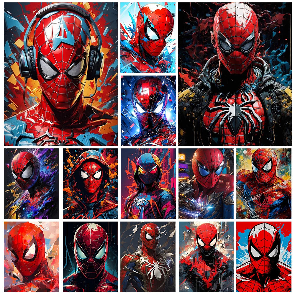 5D DIY Marvel Spider-Man Diamond Painting Kit Superhero Cross Stitch handmade diamond Mosaic art Gift