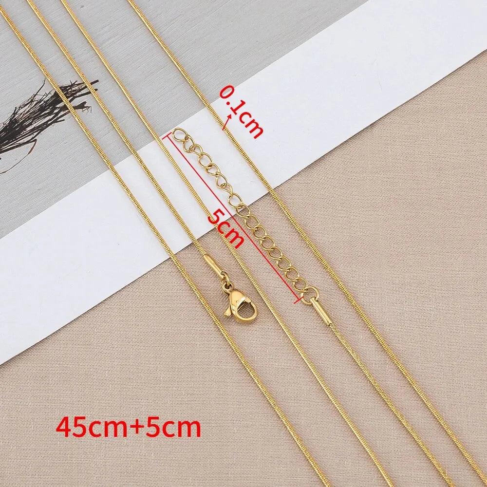 5pcs 45cm Stainless Steel Snake Necklace Chains For Jewelry Making DIY Components Accessories Wholesale