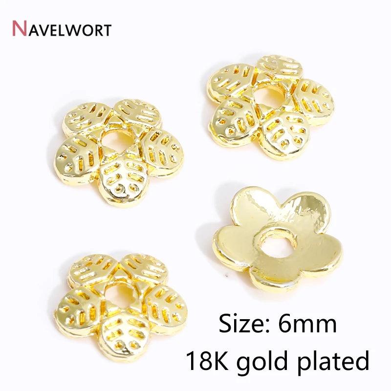 14K/18K Gold Plated Brass Bead Caps,Caps For Beads,Flower Bead Caps For Jewelry Making,Caps For Bracelet,Accessories For Jewelry