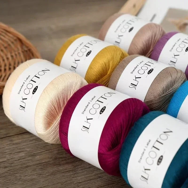 Silk Lace Cotton Milk Crochet Yarn 50g Soft Knitting Thread for Baby Hand Knitting Supplies
