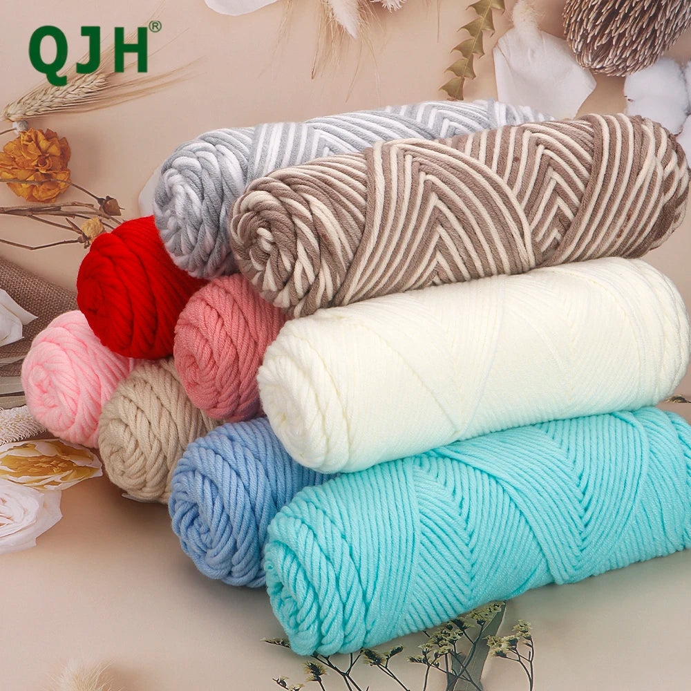 5 Pcs Cotton Select Yarn 17.63oz Light Worsted Thick Yarn For Knitting Baby Wool Crochet Scarf Coat Sweater Weave Thread