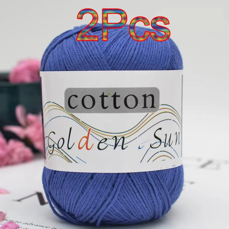 100% Cotton Yarn for Hand Knitting Soft Crochet Yarn Pack of 2 for Sweaters Blankets Hats Amigurumi Dolls and Bags
