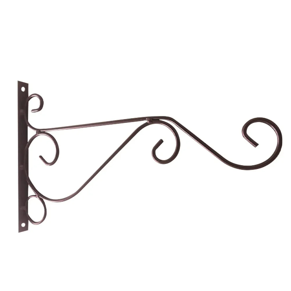 Plant Brackets Hanging Flower Pot Basket Flower Basket Holder Rustic Style Metal Bracket Hanger Wide Base Weatherproof for Plant