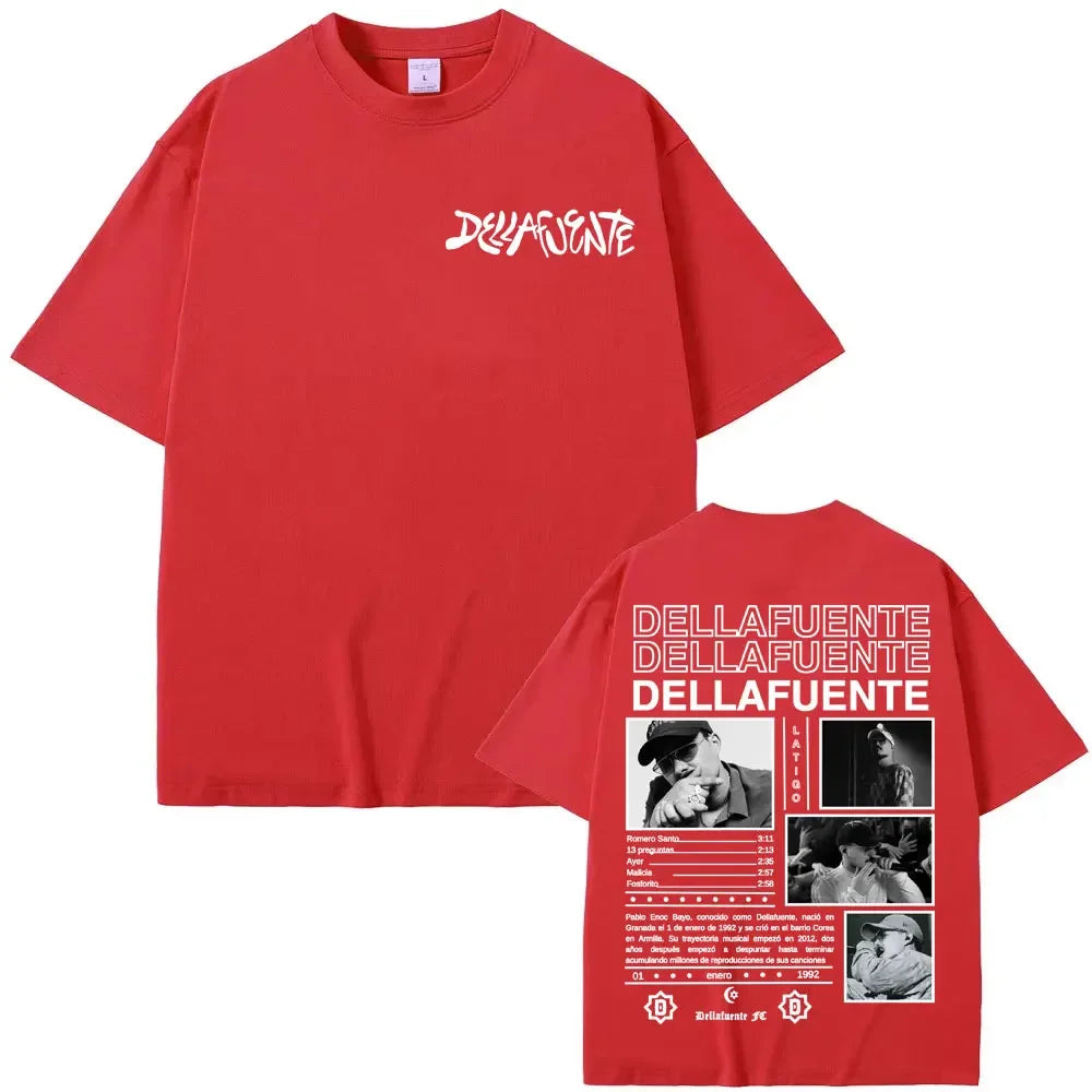 Dellafuente Tour T-Shirts for Men and Women in Harajuku Gothic Hip Hop Punk Style Casual Fashion