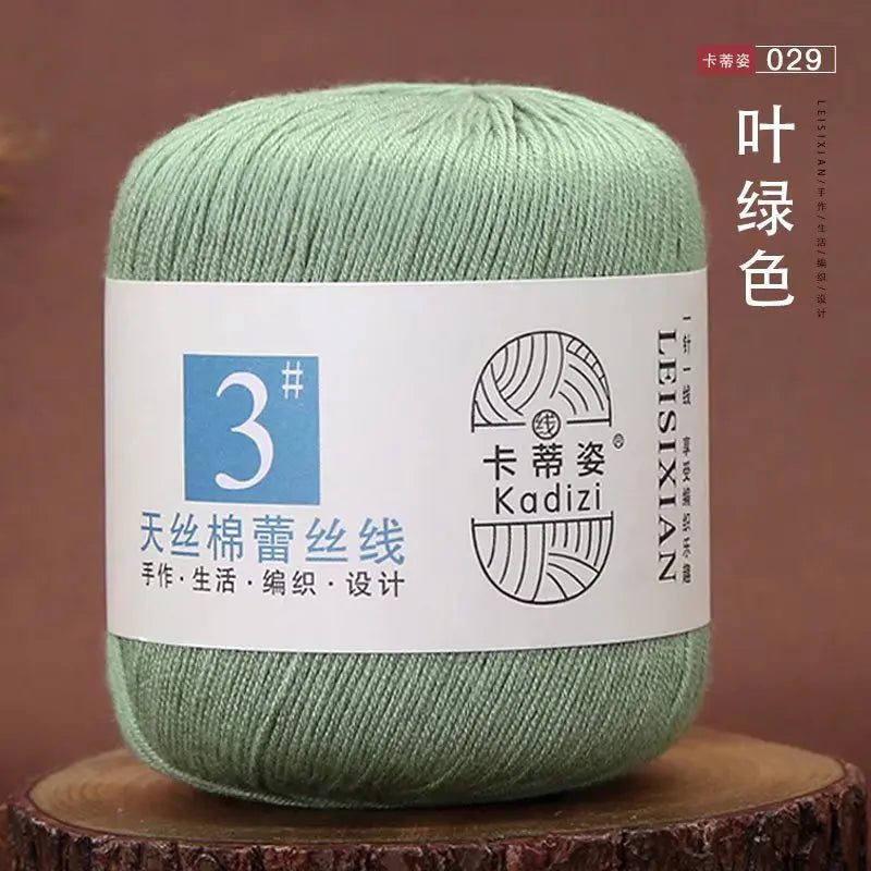100 Percent Mercerized Cotton Lace Yarn for Hand Knitting and Crochet Arts Crafts
