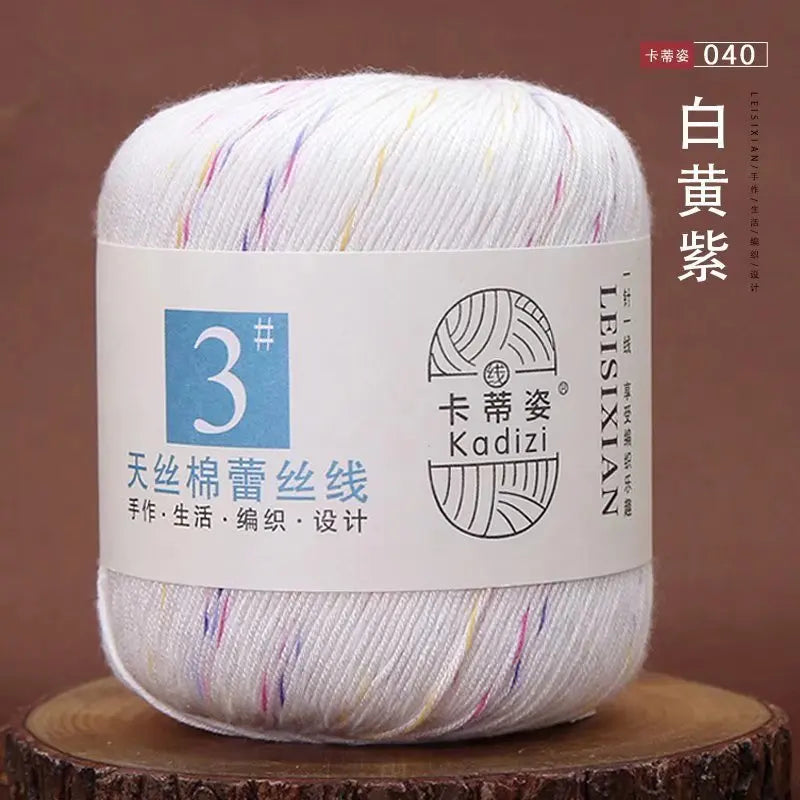 100 Percent Mercerized Cotton Lace Yarn for Hand Knitting and Crochet Arts Crafts
