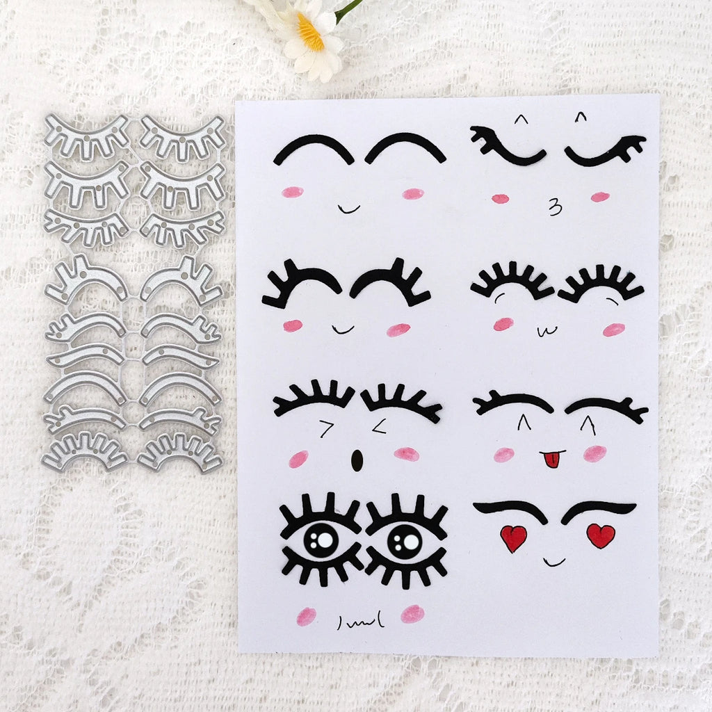 Eyebrows Eyelashes Bar Lady Halloween Suit Happy Easter Rabbit Carbon Steel Cutting Die for DIY Scrapbook Paper Photos Card