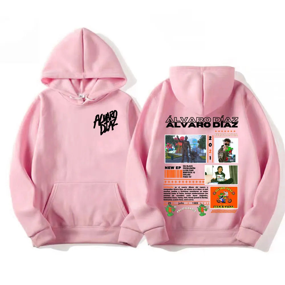 Rapper Alvaro Diaz Felicilandia Album Cover Hoodies Men Women Harajuku Hip Hop Oversized Sweatshirt Comfort Casual Fleece Hoodie