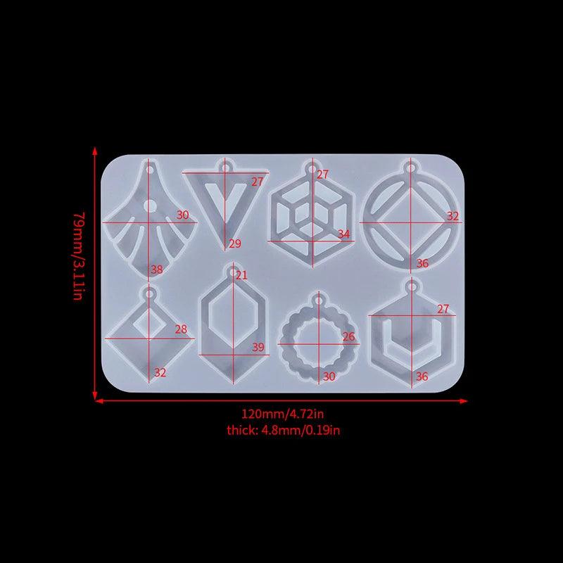 Hollow Out Earring Pendant Crystal Epoxy Resin Silicone Mold Geometric Butterfly Leaf Shape Resin Mold Jewelry Earring Pendant