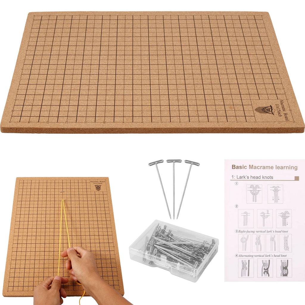 12x16 In Square Braiding Board Knitting Board Double Side Macrame Project Board with Grids for Braiding Bracelet Knotting String