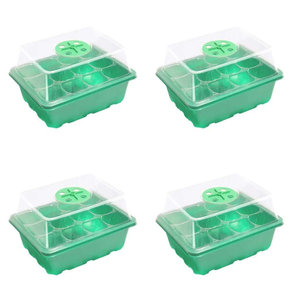 12 Holes Seed Starting Tray Stackable Plant Germination Starter Tray Mini Greenhouse Germination Tray for Succulent Plant