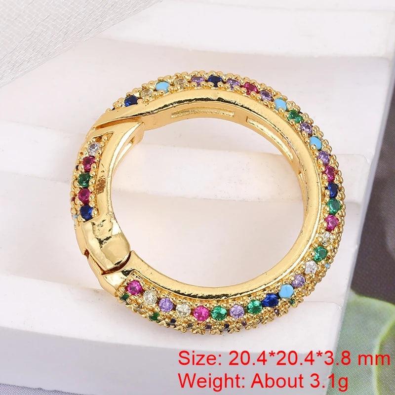 Juya Handmade Creative 18K Gold Plated Brass Screw Locks Carabiner Clasps Accessories For DIY Mesh Chains Pendant Jewelry Making